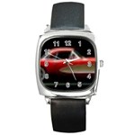 red corvette Square Metal Watch