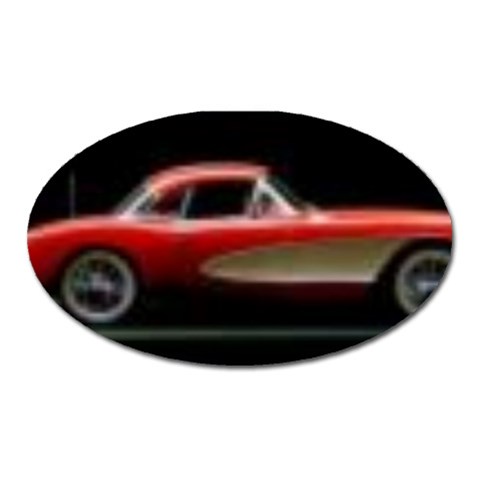 red corvette Magnet (Oval) from ArtsNow.com Front