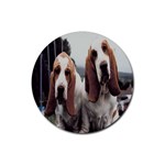 basset hounds two Rubber Coaster (Round)