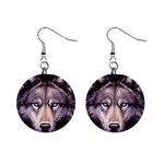 wolf 1  Button Earrings