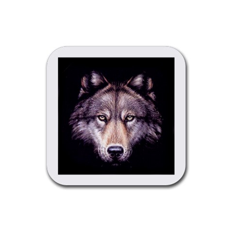 wolf Rubber Coaster (Square) from ArtsNow.com Front