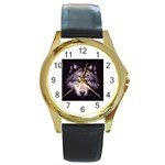 wolf Round Gold Metal Watch