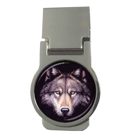 wolf Money Clip (Round) from ArtsNow.com Front
