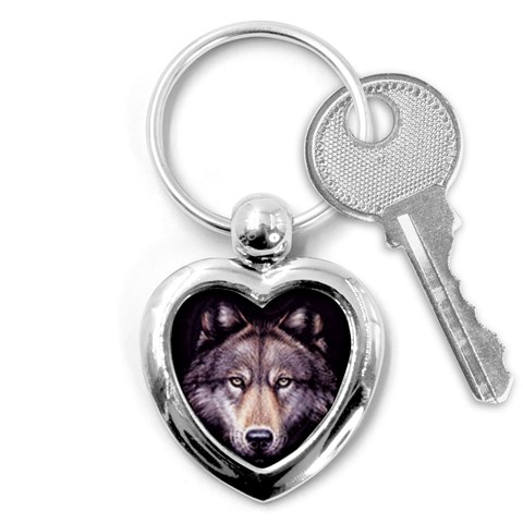 wolf Key Chain (Heart) from ArtsNow.com Front