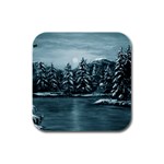 Winter Moon -  Ave Hurley   Rubber Square Coaster (4 pack)