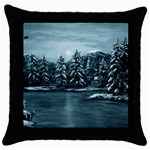 Winter Moon -  Ave Hurley   Throw Pillow Case (Black)