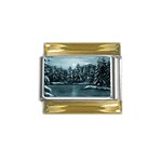 Winter Moon -  Ave Hurley   Gold Trim Italian Charm (9mm)