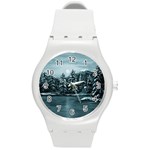 Winter Moon -  Ave Hurley   Round Plastic Sport Watch Medium