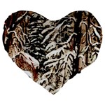 Castle Yard in Winter -AveHurley ArtRevu.com- Large 19  Premium Heart Shape Cushion