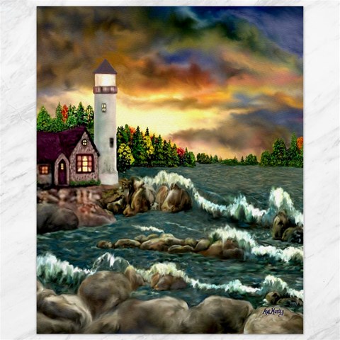 David s Lighthouse 10.95 x13.48  Canvas - 1