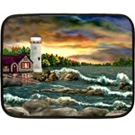 David s Lighthouse -AveHurley ArtRevu.com- Double Sided Fleece Blanket (Mini)
