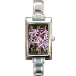 purple flowers Rectangular Italian Charm Watch