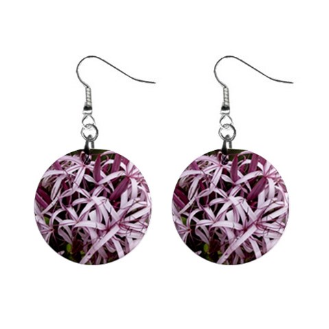 purple flowers 1  Button Earrings from ArtsNow.com Front