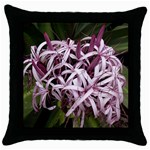 purple flowers Throw Pillow Case (Black)