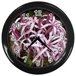 purple flowers Wall Clock (Black)