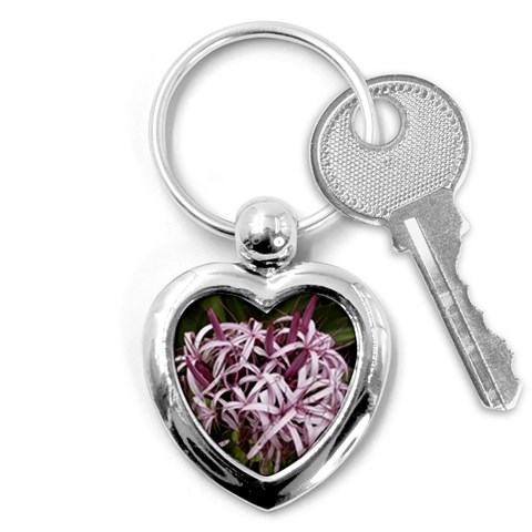 purple flowers Key Chain (Heart) from ArtsNow.com Front