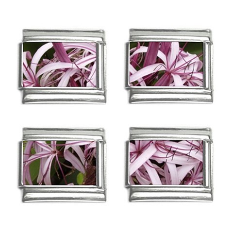 purple flowers 9mm Italian Charm (4 pack) from ArtsNow.com Front
