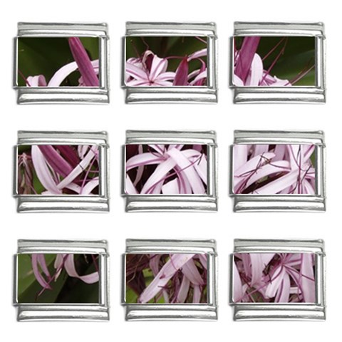 purple flowers 9mm Italian Charm (9 pack) from ArtsNow.com Front