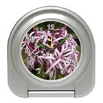 purple flowers Travel Alarm Clock