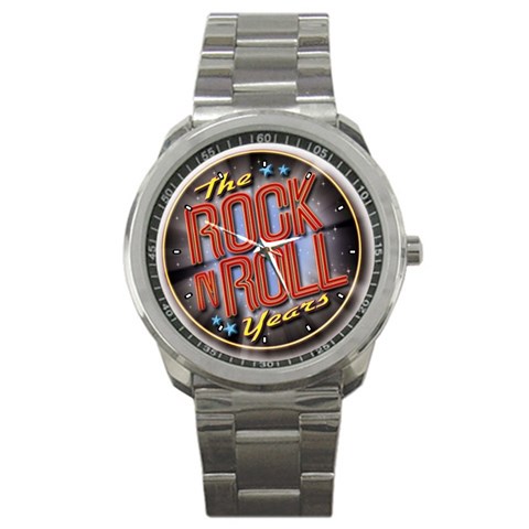 rock n roll years Sport Metal Watch from ArtsNow.com Front