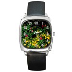Mystical Garden Square Metal Watch