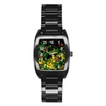 Mystical Garden Men s Stainless Steel Barrel Analog Watch