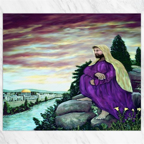 Jesus Overlooking the Temple 8.15 x9.66  Canvas - 1