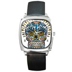 Mexican Skull Square Metal Watch
