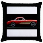 red corvette Throw Pillow Case (Black)