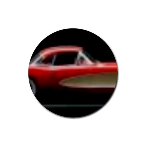 red corvette Rubber Round Coaster (4 pack) from ArtsNow.com Front
