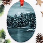 Winter Moon - Oval Ornament (Two Sides)