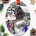 Snowball Fight Ornament (Oval)