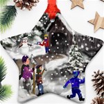 Snowball Fight Star Ornament (Two Sides)