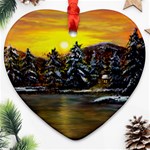Cabin In The Woods  Ornament (Heart)