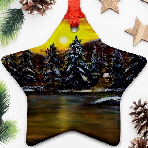 Cabin In The Woods  Ornament (Star) from ArtsNow.com Front