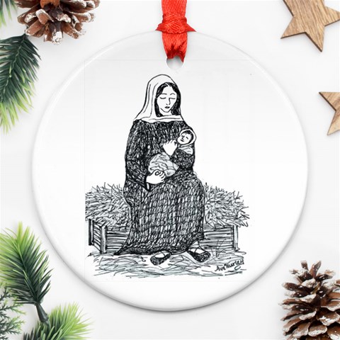 Mary & Jesus Round Ornament (Two Sides) from ArtsNow.com Front