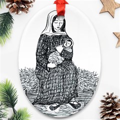 Mary & Jesus Oval Ornament (Two Sides) from ArtsNow.com Back