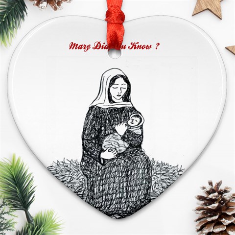 Mary & Jesus Heart Ornament (Two Sides) from ArtsNow.com Front