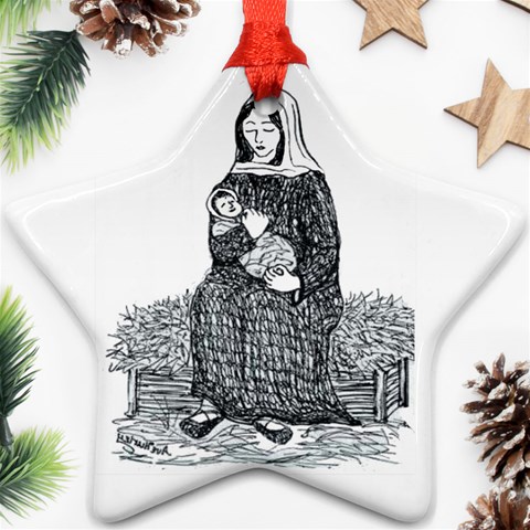 Mary & Jesus Star Ornament (Two Sides) from ArtsNow.com Back