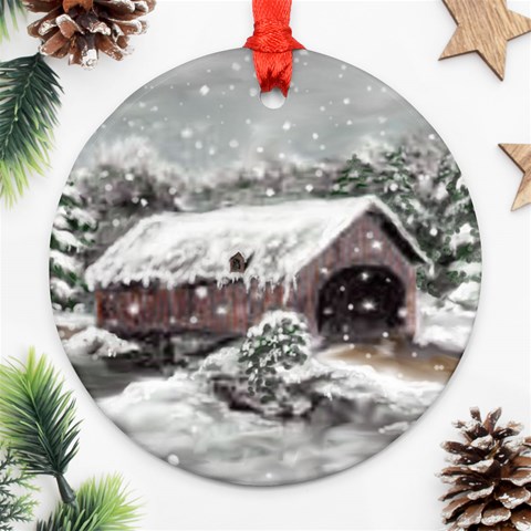 Snowbridge Round Ornament (Two Sides) from ArtsNow.com Front