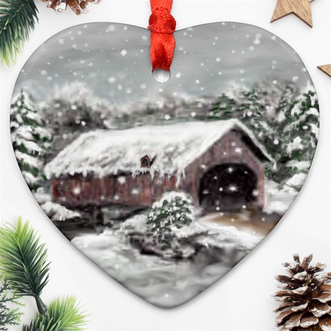 Snowbridge Heart Ornament (Two Sides) from ArtsNow.com Front