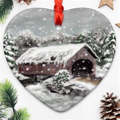 Snowbridge Heart Ornament (Two Sides) from ArtsNow.com Back