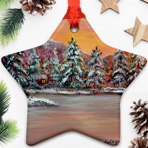 Jane s Winter Sunset 2m Ornament (Star) from ArtsNow.com Front