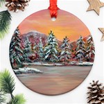 Jane s Winter Sunset 2m Round Ornament (Two Sides)