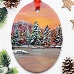 Jane s Winter Sunset 2m Oval Ornament (Two Sides)
