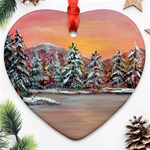 Jane s Winter Sunset 2m Heart Ornament (Two Sides)