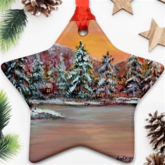 Jane s Winter Sunset 2m Star Ornament (Two Sides) from ArtsNow.com Back