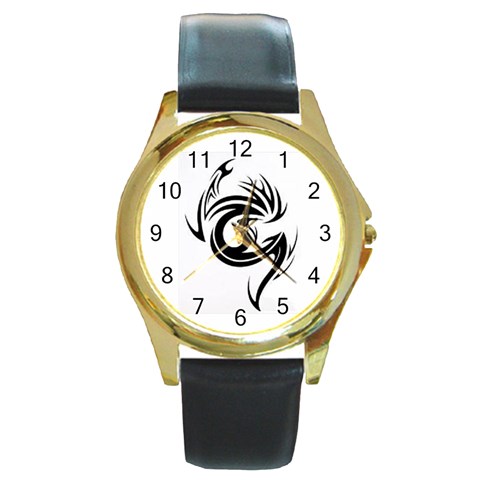 Custom Round Gold Metal Watch from ArtsNow.com Front