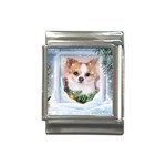 Puppy watching snow Italian Charm (13mm)