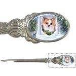 Puppy watching snow Letter Opener